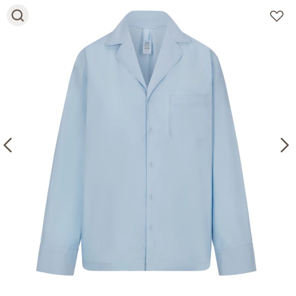 SKIMS Cotton Poplin Sleep Button Up Shirt